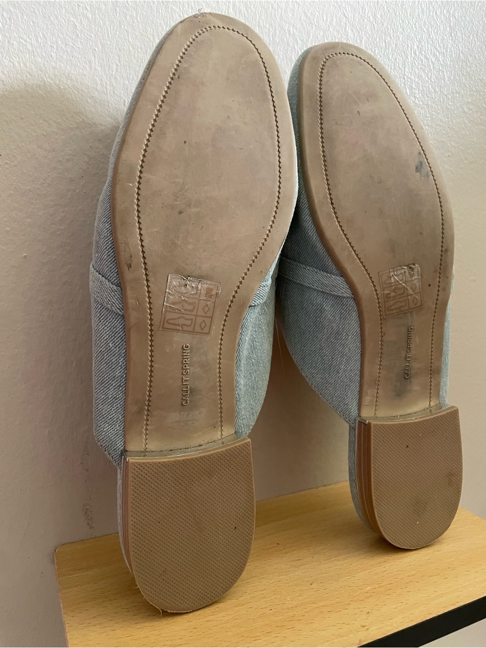Call It Spring Pale Blue Denim Slip-on Mules – Size 10 *Flaw - Picture 15 of 15